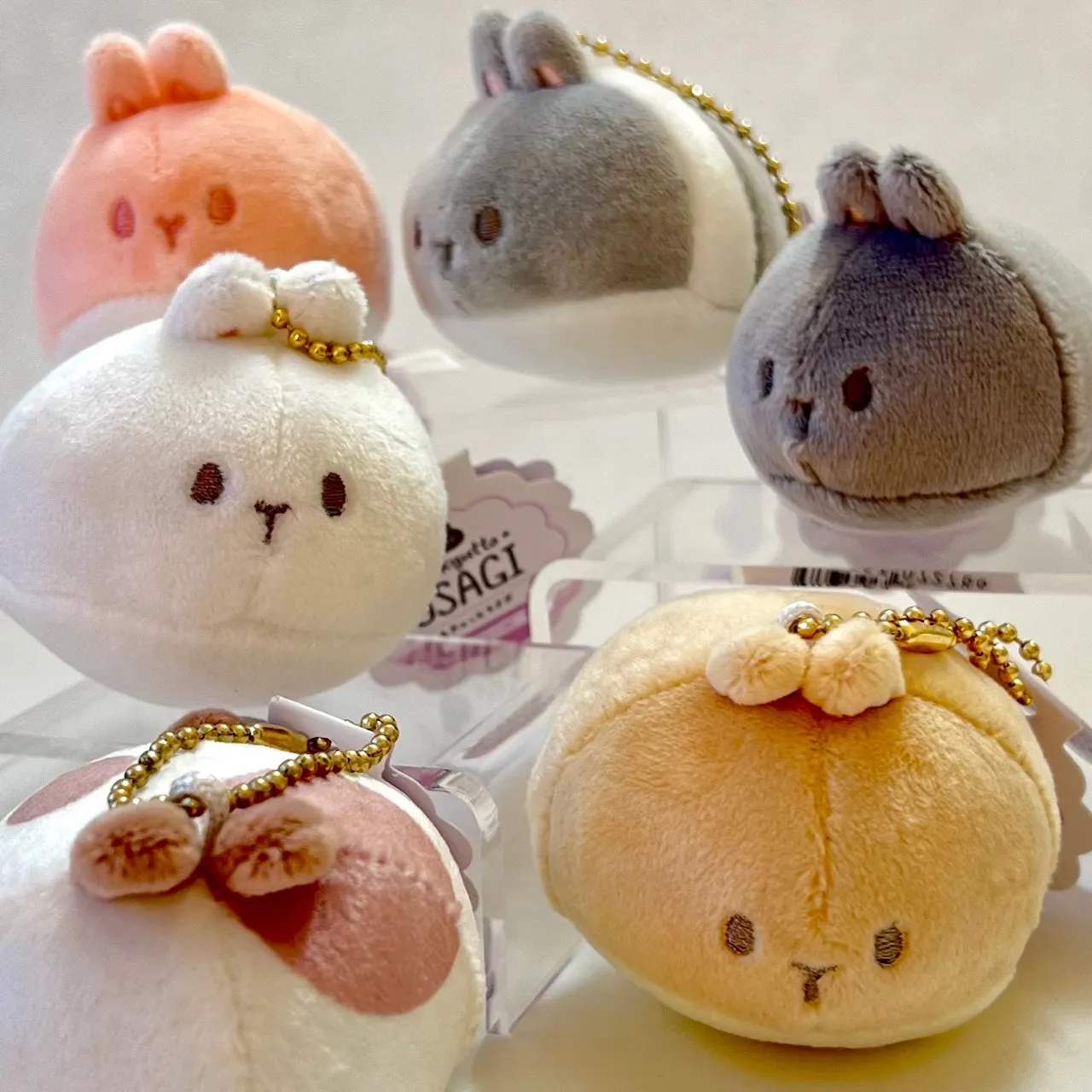 X 63418 ROUND RABBIT PLUSH CHARMS-DISCONTINUED