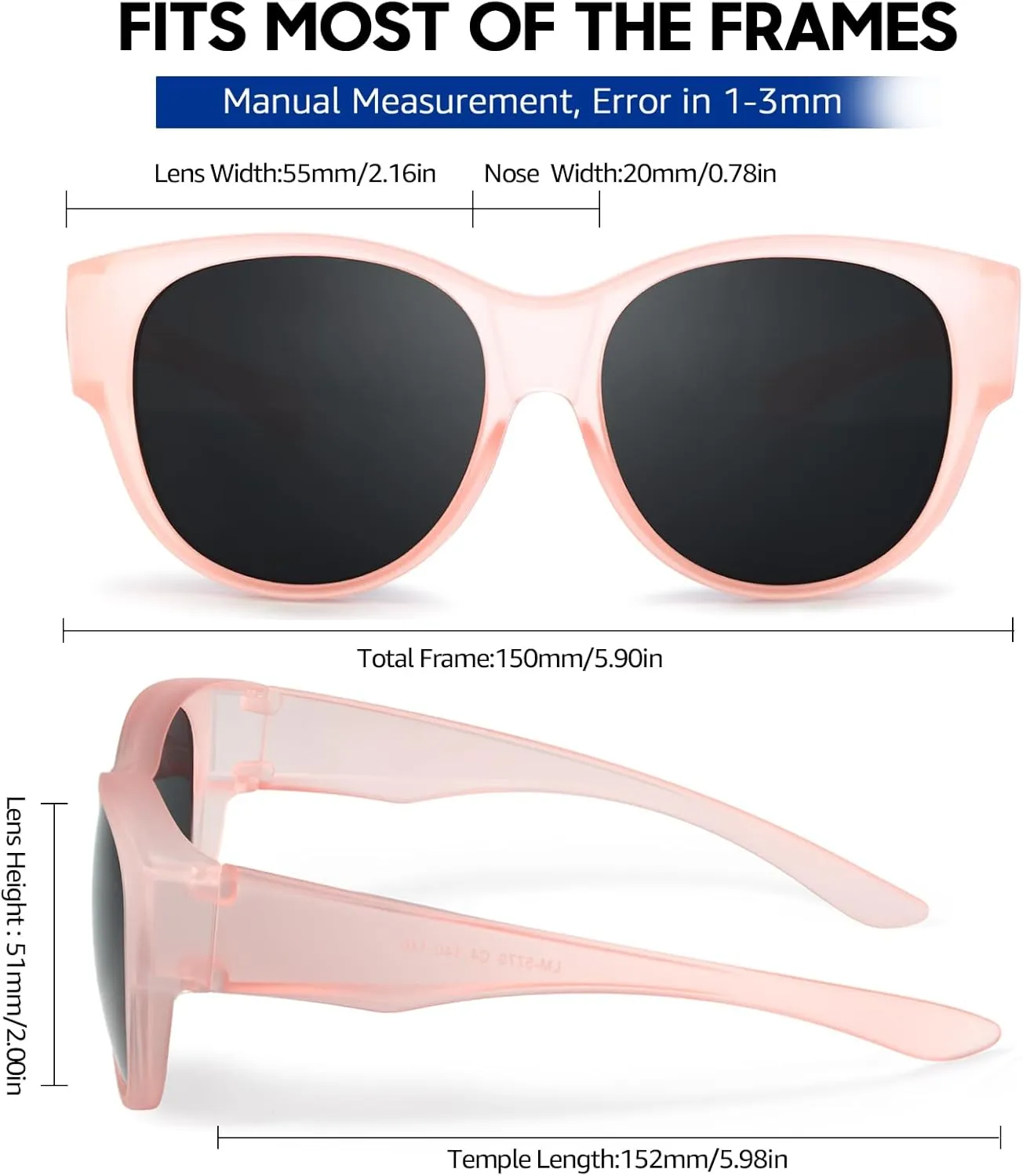 Xfeel Polarized Sunglasses Over Glasses for Women Trendy Shades Over Prescription Eyeglasses Sun Glasses