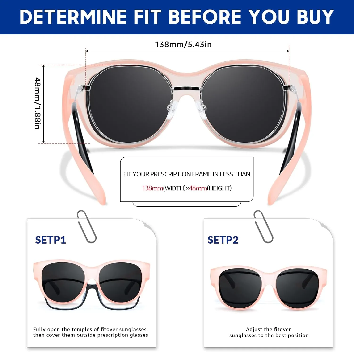 Xfeel Polarized Sunglasses Over Glasses for Women Trendy Shades Over Prescription Eyeglasses Sun Glasses
