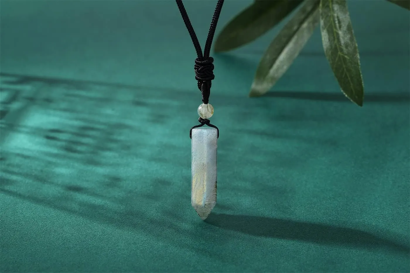 XIANNVXI Labradorite Adjustable Rope Hexagonal Point Pendant Necklaces Labradorite Adjustable Rope Round Pendant Necklaces