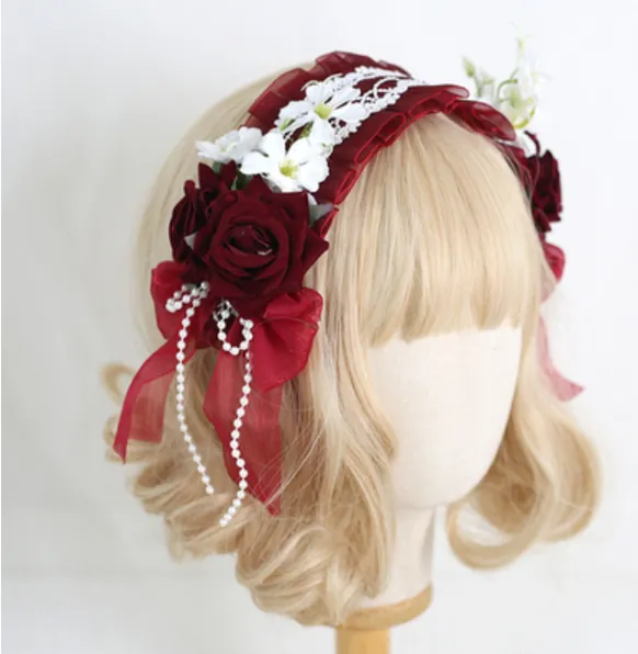 Xiaogui~Elegant Lolita Floral Lace Handmade Headband