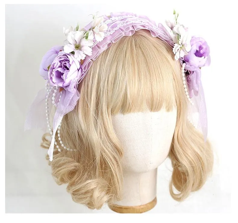 Xiaogui~Elegant Lolita Floral Lace Handmade Headband