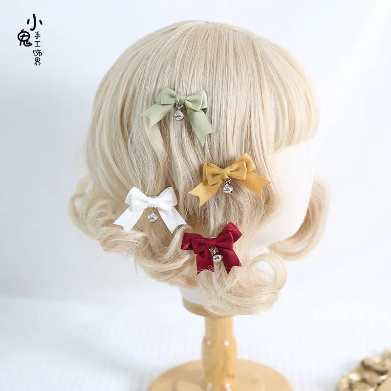 Xiaogui~Sweet Japan Fashion Lolita Bell Bow Clip