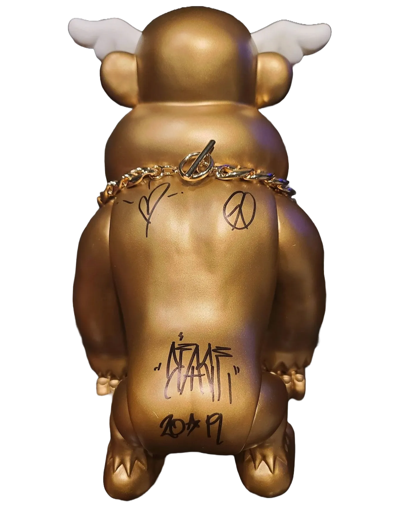 Xlarge Gorilla Dcon Cartoon OG 2019 Gold Signed Embellished Art by D*Face- Dean Stockton