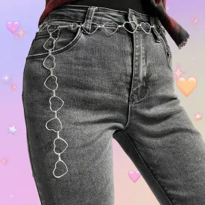 Y2K Heart Belt Chain
