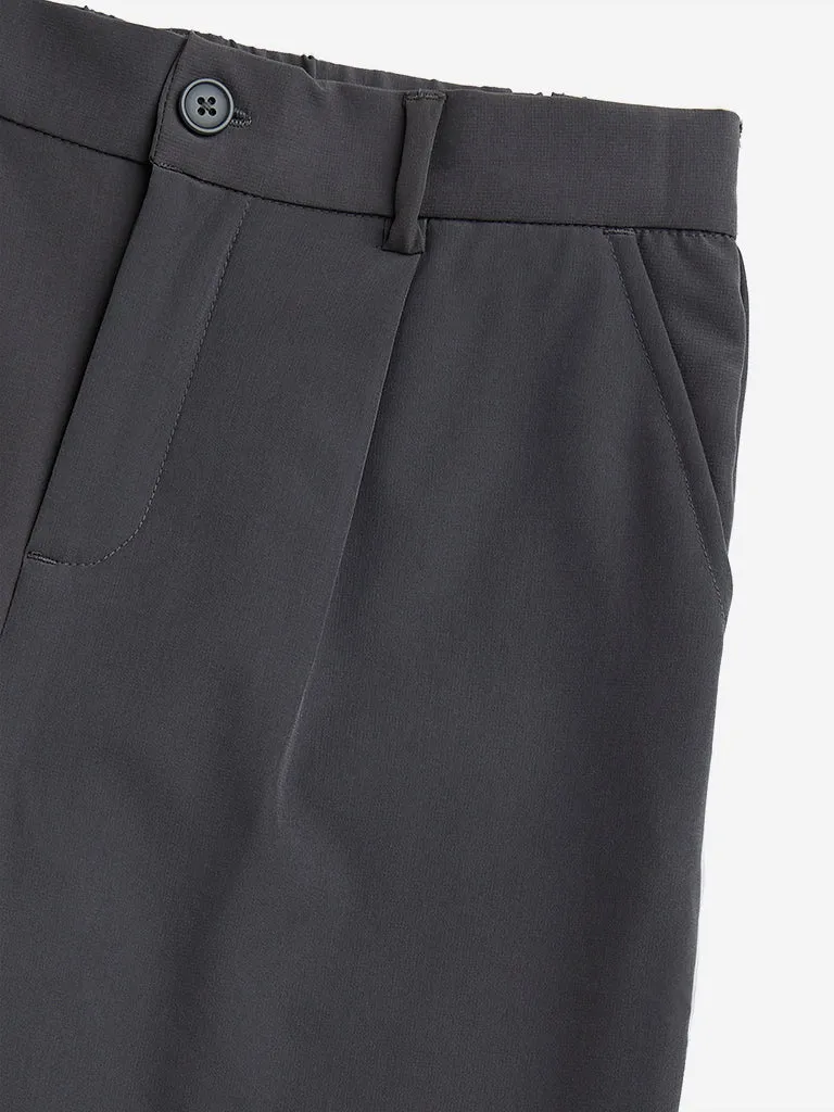 Y&F Kids Grey Solid Mid-Rise Korean Pants