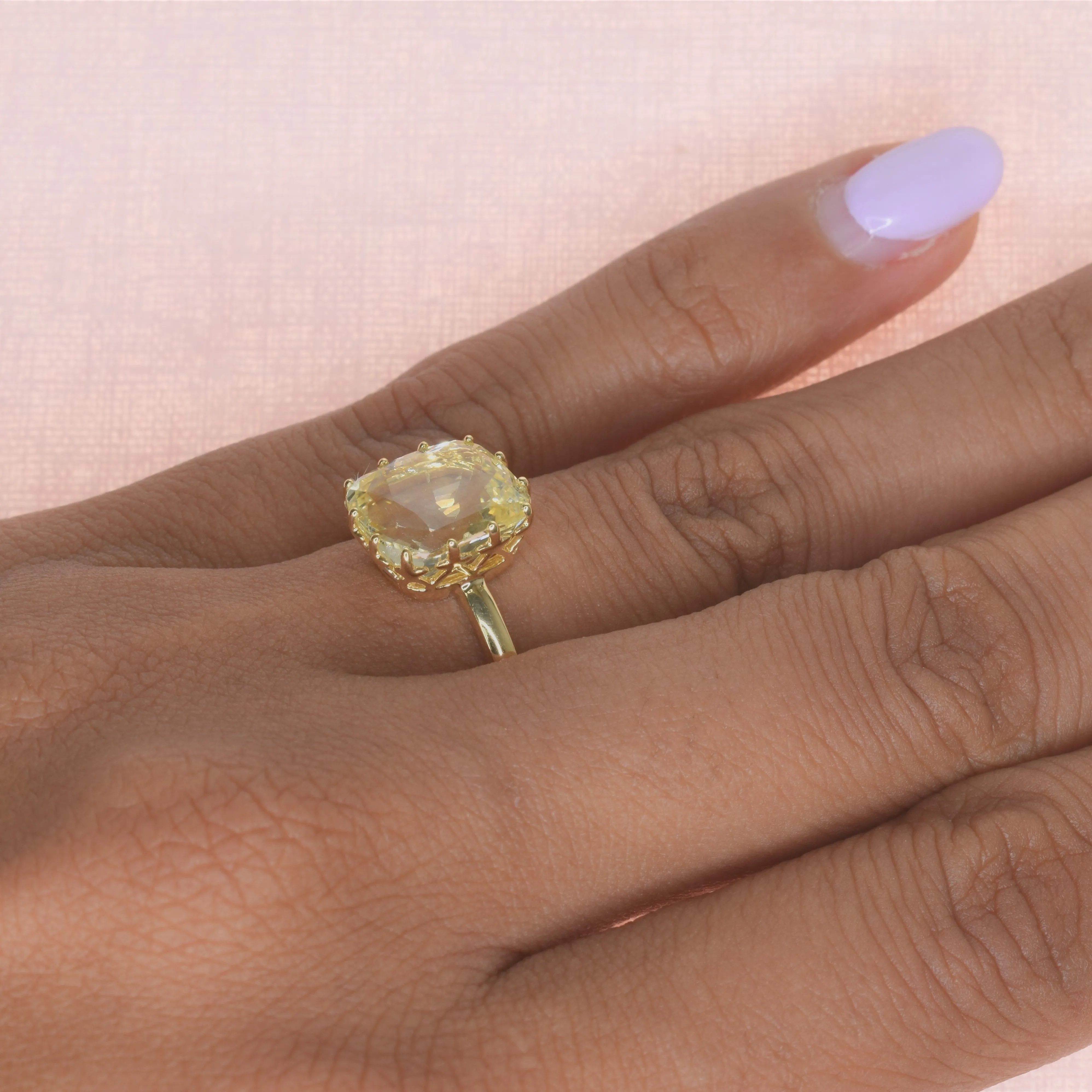 Yellow Sapphire with a Gold Band