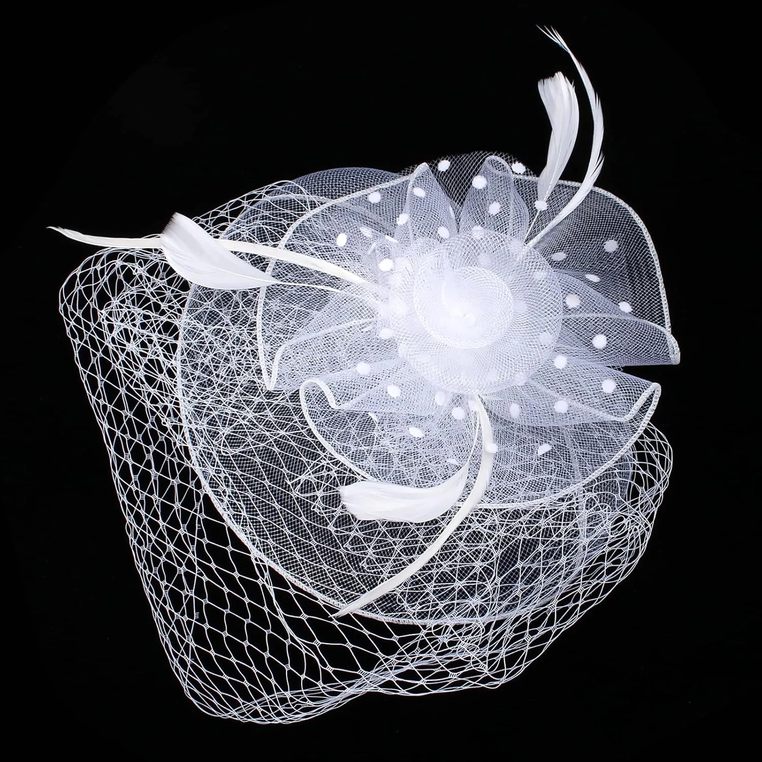 Yewong Fascinators Hat for Women Tea Party Pillbox Kentucky Derby Hat Hair Clip Gloves Necklace