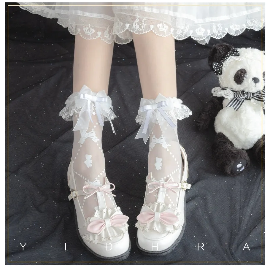 Yidhra~Bear Gummy and Milk Candy Bunny~Sweet Lolita Short Socks Lovely Socks