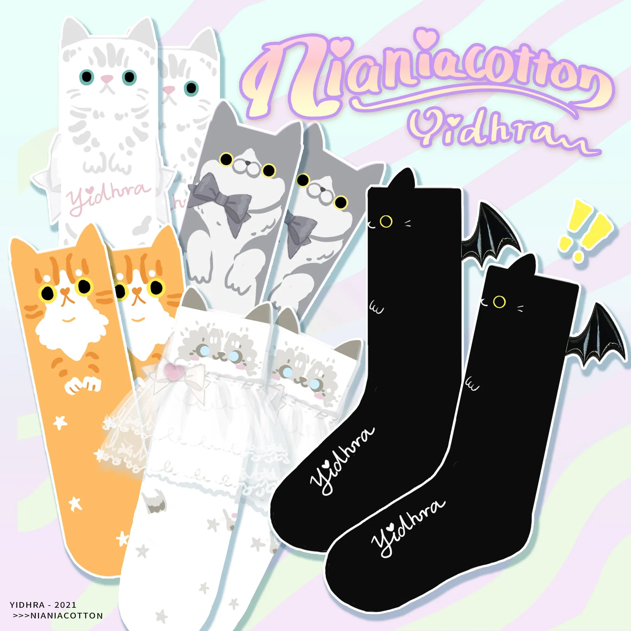 Yidhra~Cute Cat Cotton Lolita Socks
