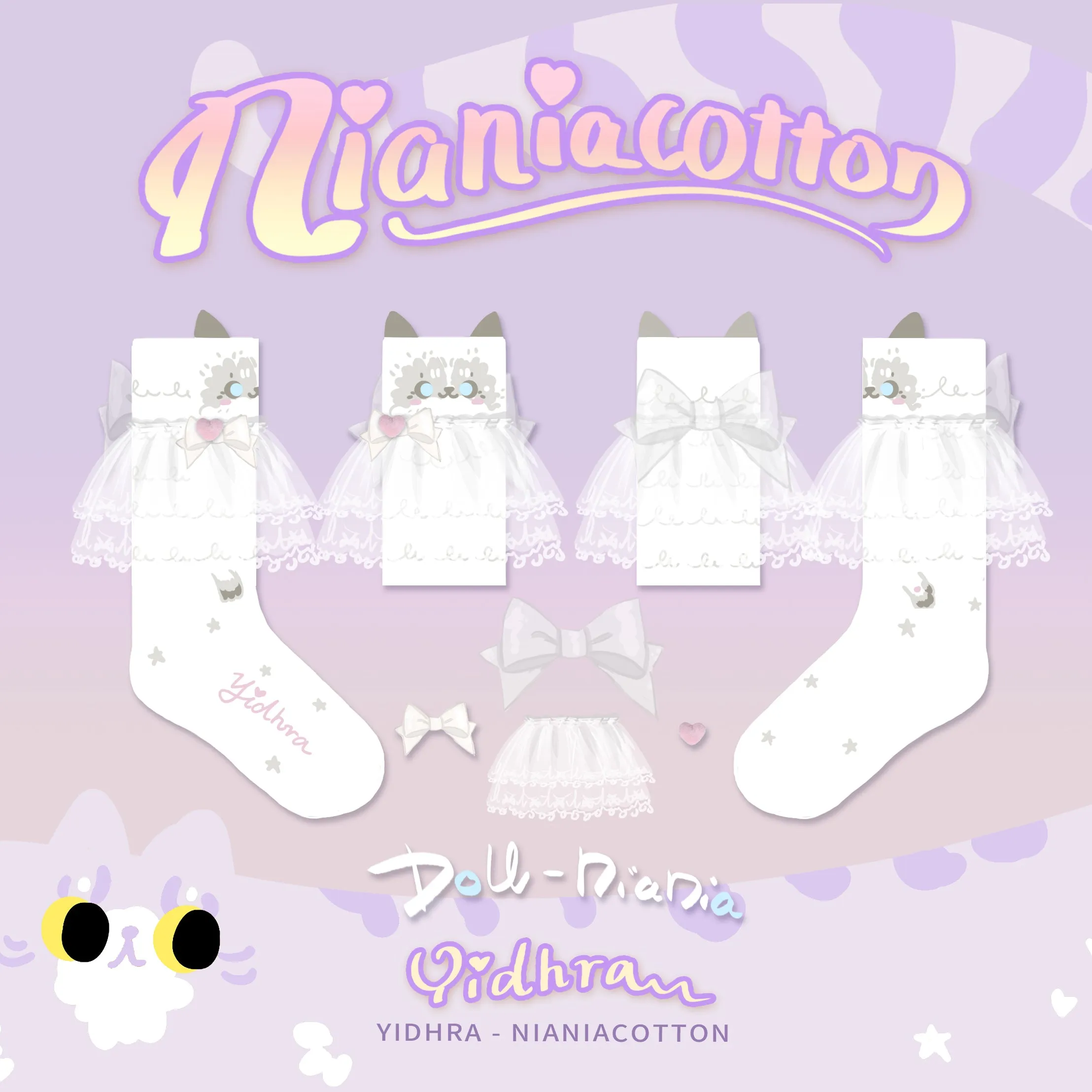 Yidhra~Cute Cat Cotton Lolita Socks