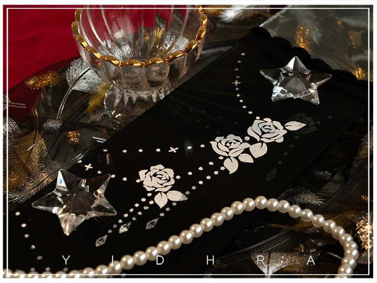 Yidhra~Nightingale and Rose~Gothic Lolita Socks Rose Lace Socks