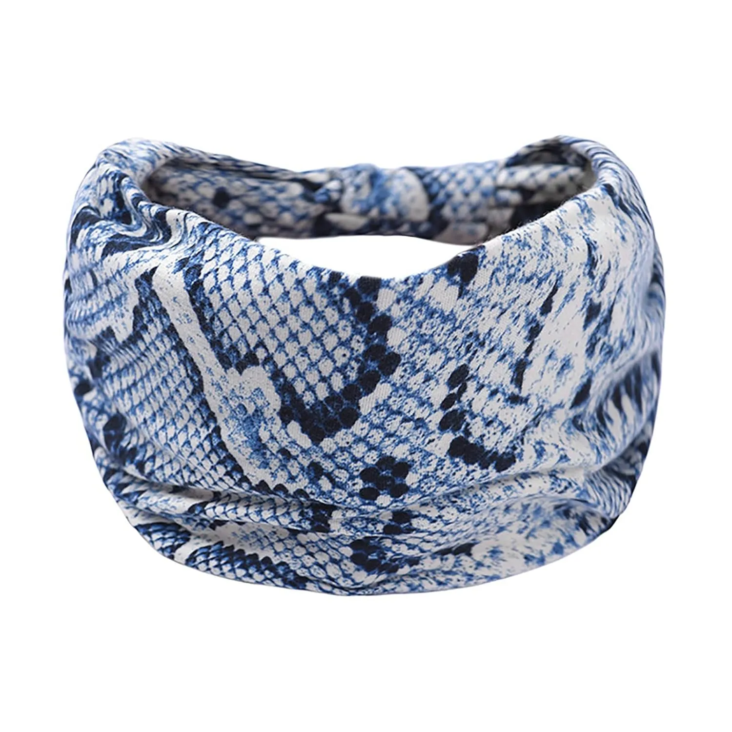 YOLAI Headbands For Women Elastic Headband Yoga Head Bands Women's Hair Band Workout Hairbands Girls Accessories (Blue, One Size)