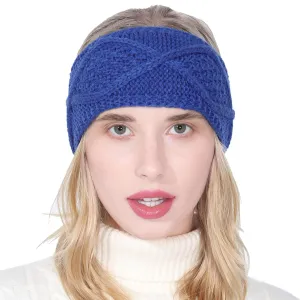 YOLAI Headbands for Women Fashion Wide Hairband Sports Yoga Workout Head Bands for Makeup Washing Face (Blue, One Size)