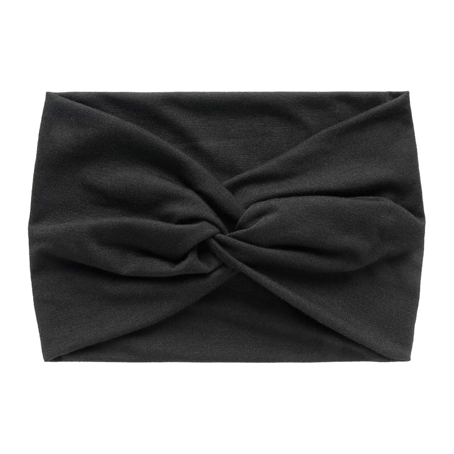 YOLAI Headbands for Women Solid Hair Bands Stretchy Sweat Bands Headbands Fashion Hair Accessories for Women (Black, One Size)