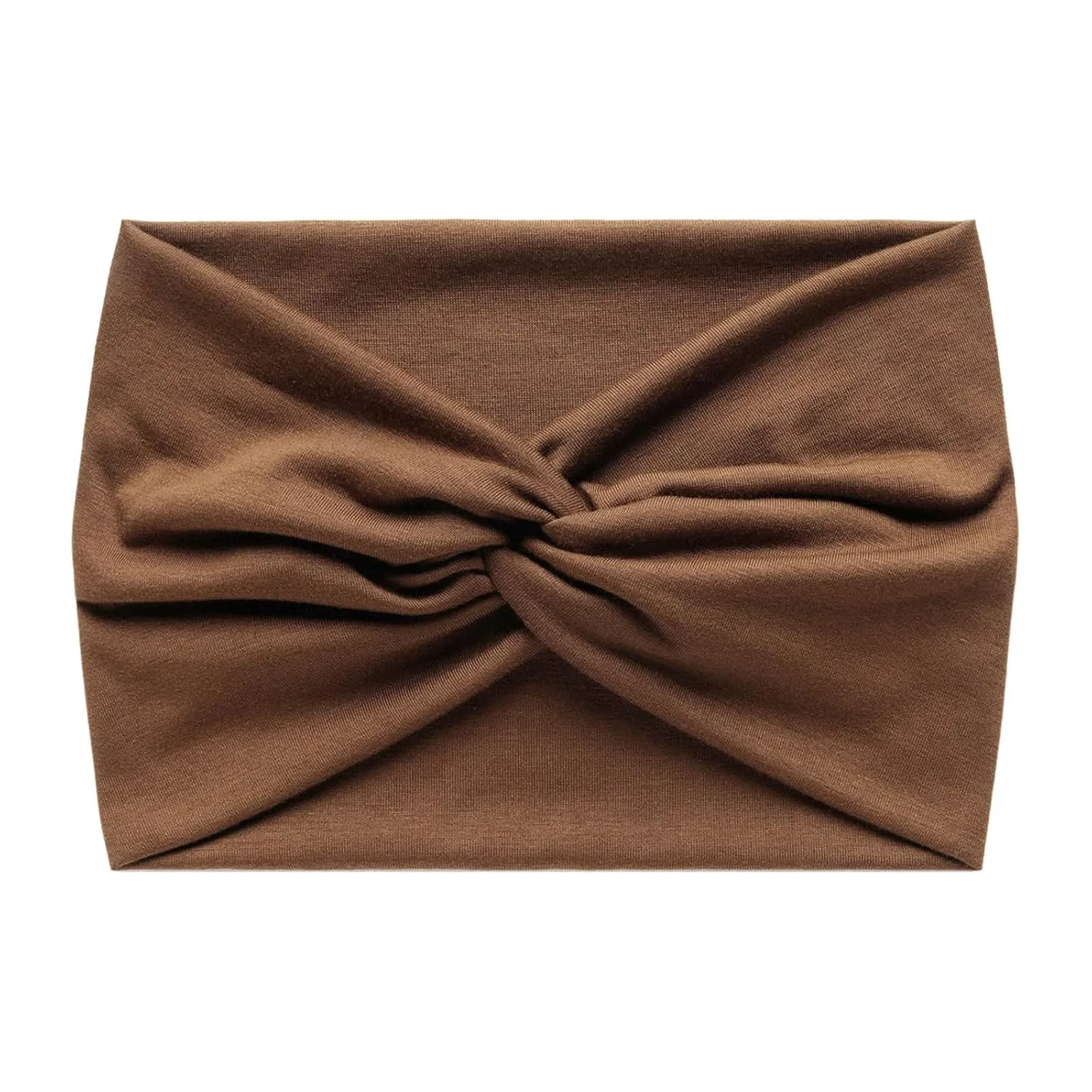 YOLAI Headbands for Women Solid Hair Bands Stretchy Sweat Bands Headbands Fashion Hair Accessories for Women (Coffee, One Size)