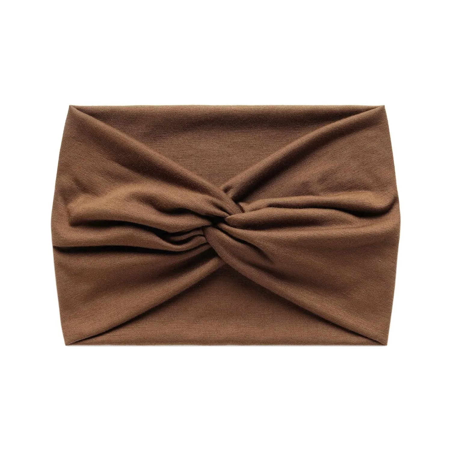 YOLAI Headbands for Women Solid Hair Bands Stretchy Sweat Bands Headbands Fashion Hair Accessories for Women (Coffee, One Size)
