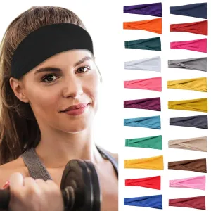 YOLAI Multicolor Elastic Hairbands for Women Girls Non Slip Head Band Headbands for Running Exercise Yoga (RD1, One Size)