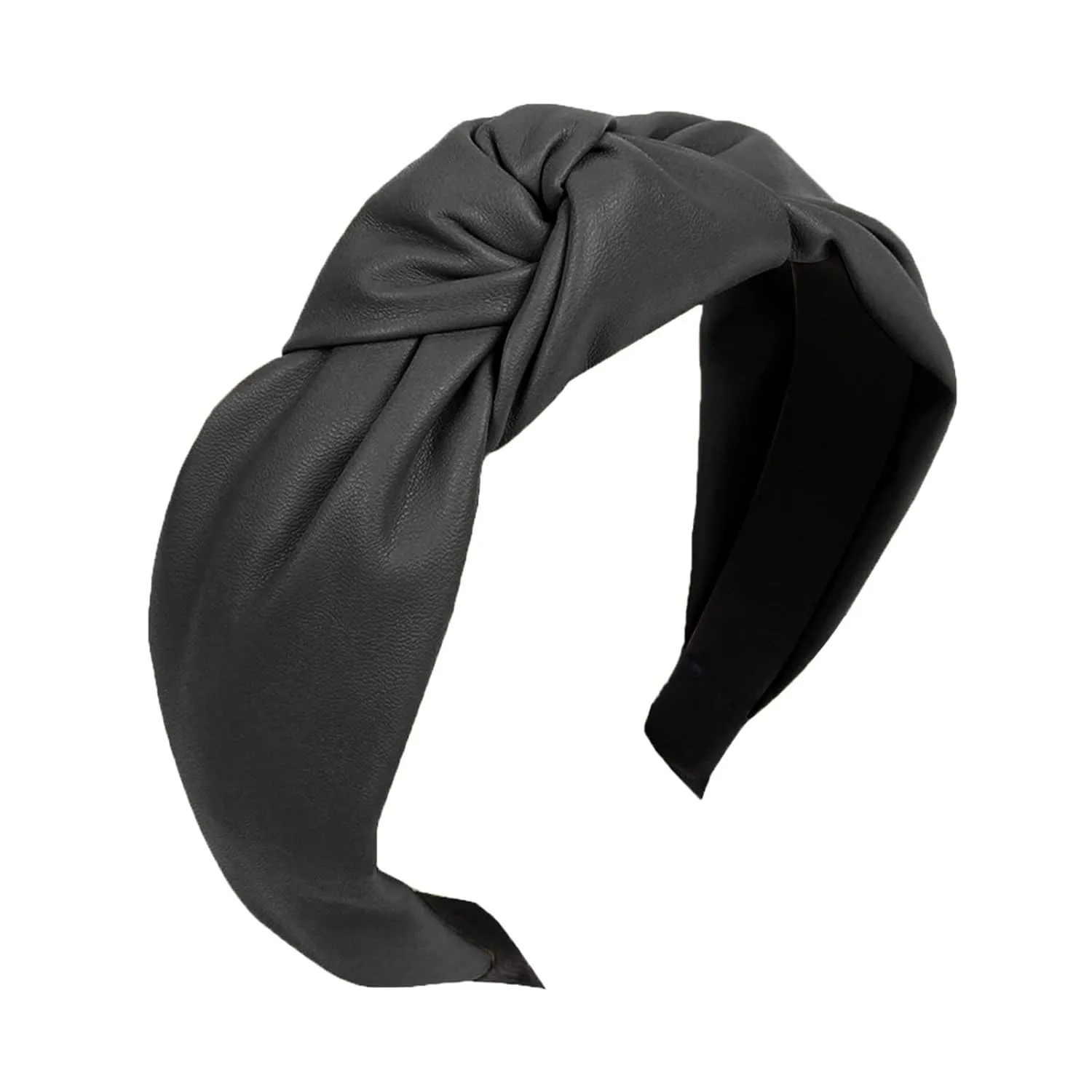 YOLAI Padded Headbands for Women Girls Wide Solid Color Hairbands Hair Hoops Fashion Ladies Hair Band (Black, One Size)