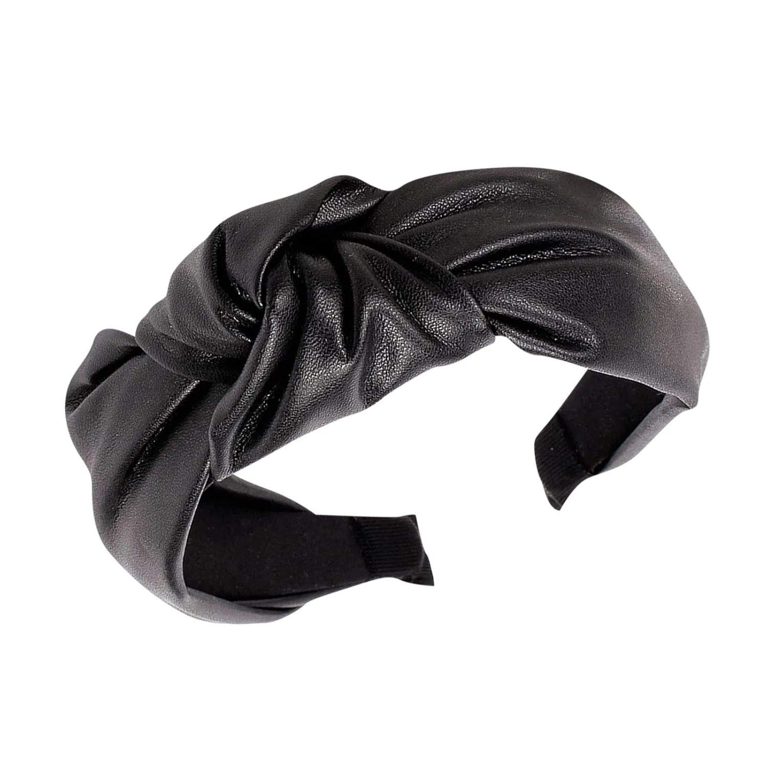 YOLAI Padded Headbands for Women Girls Wide Solid Color Hairbands Hair Hoops Fashion Ladies Hair Band (Black, One Size)