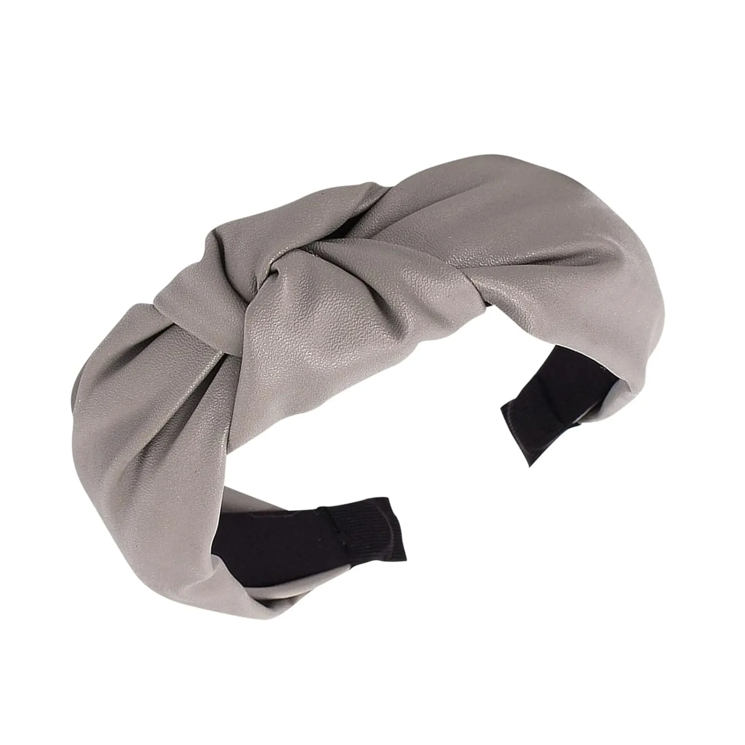YOLAI Padded Headbands for Women Girls Wide Solid Color Hairbands Hair Hoops Fashion Ladies Hair Band (Grey, One Size)