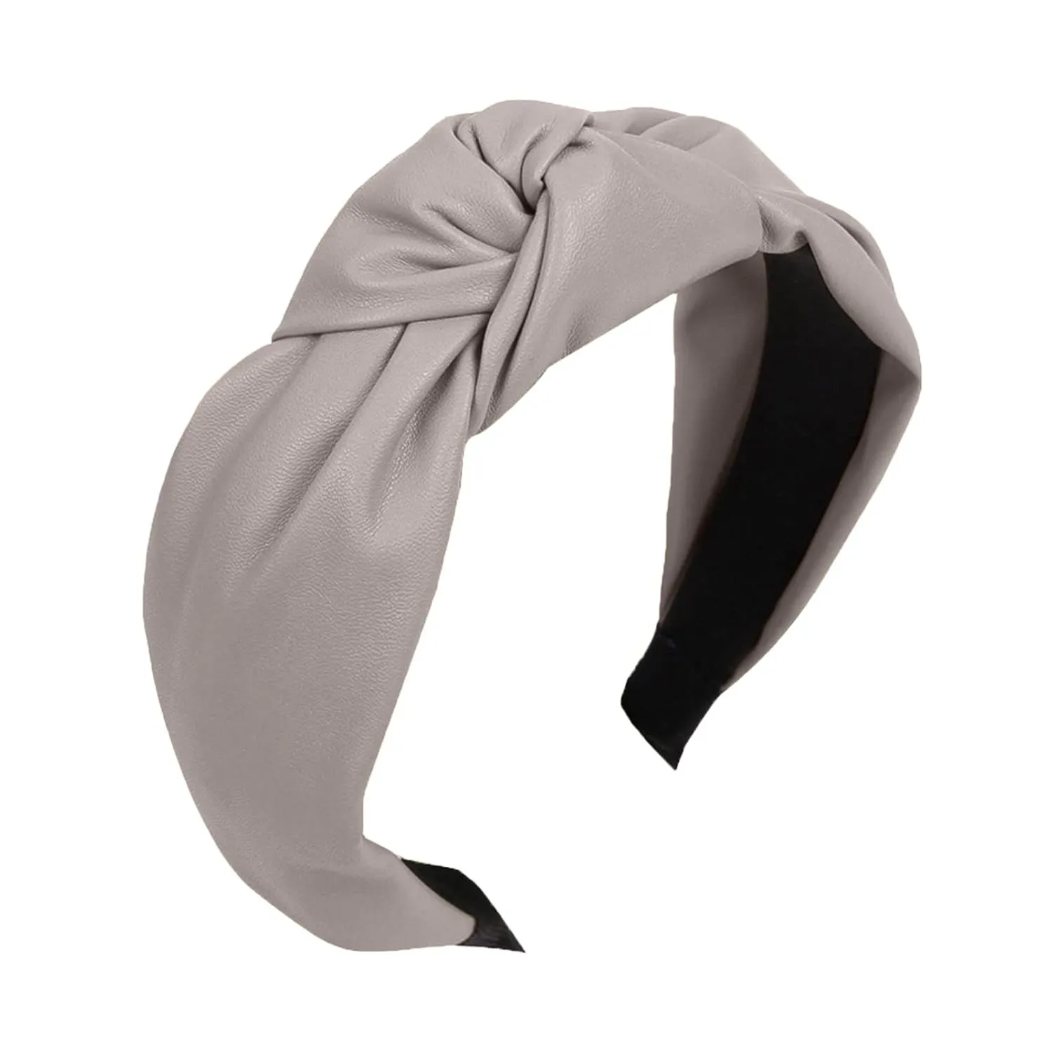 YOLAI Padded Headbands for Women Girls Wide Solid Color Hairbands Hair Hoops Fashion Ladies Hair Band (Grey, One Size)