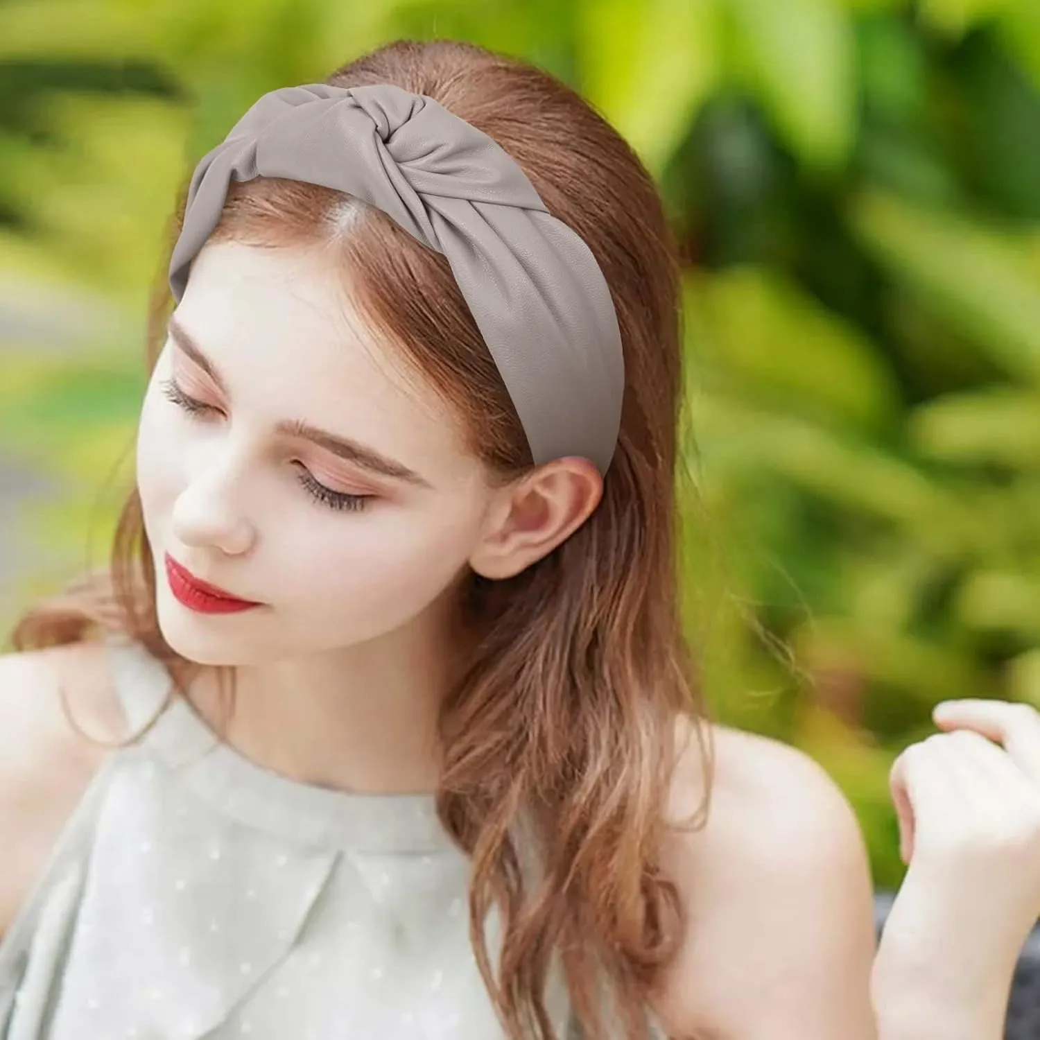 YOLAI Padded Headbands for Women Girls Wide Solid Color Hairbands Hair Hoops Fashion Ladies Hair Band (Grey, One Size)