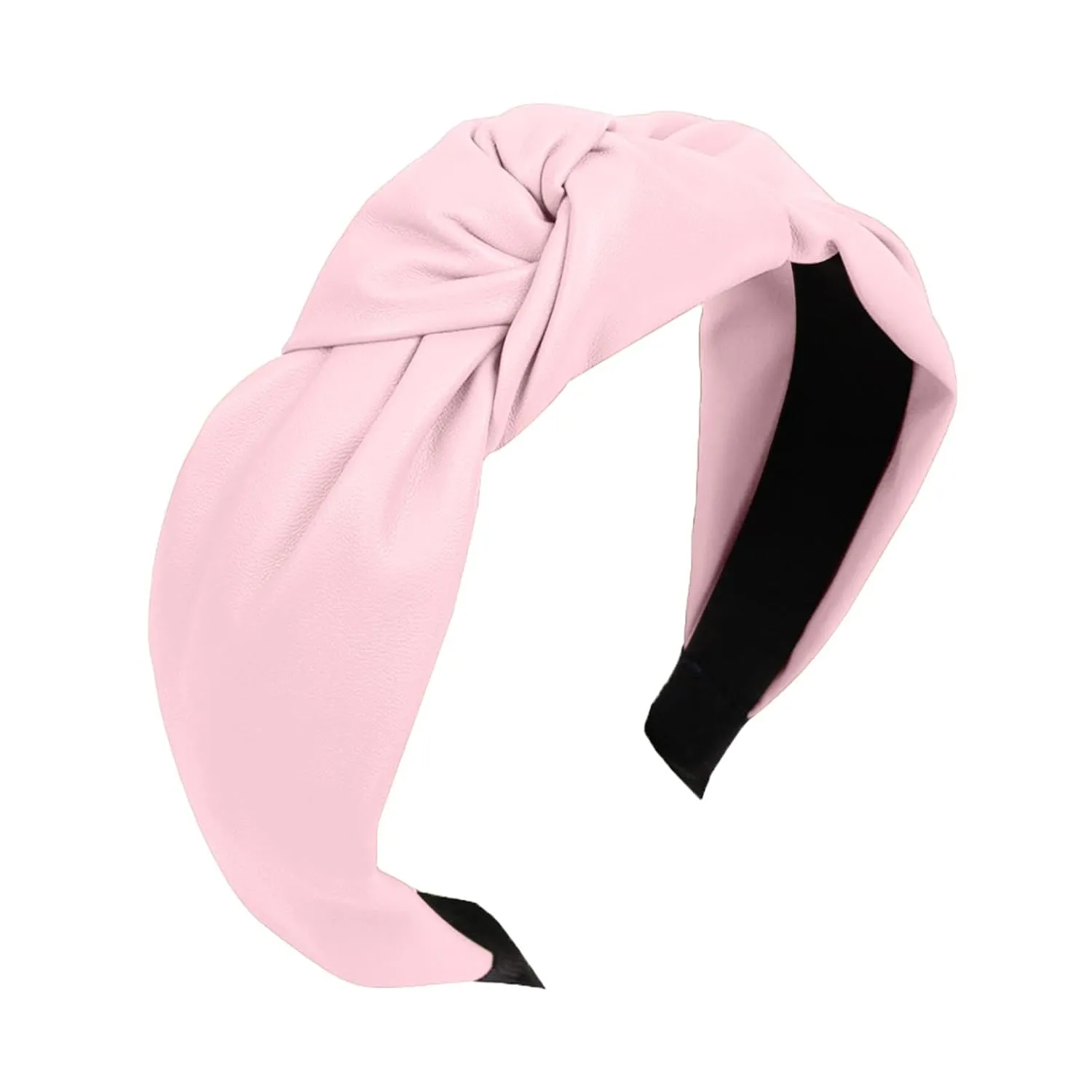 YOLAI Padded Headbands for Women Girls Wide Solid Color Hairbands Hair Hoops Fashion Ladies Hair Band (Pink, One Size)