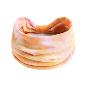 YOLAI Wide Boho Headband for Women Extra Large Turban Elastic Non-Slip Headbands Hairband Accessories for Yoga (Orange, One Size)