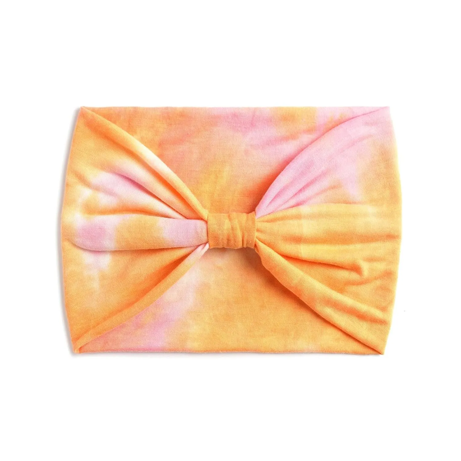 YOLAI Wide Boho Headband for Women Extra Large Turban Elastic Non-Slip Headbands Hairband Accessories for Yoga (Orange, One Size)