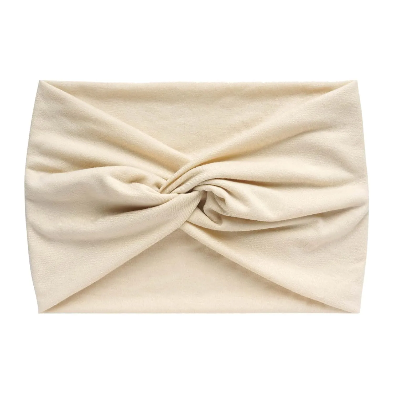 YOLAI Wide Headbands for Women Elastic Hair Bands for Workout Running Sport Solid Fashion Hair Accessories (Beige, One Size)