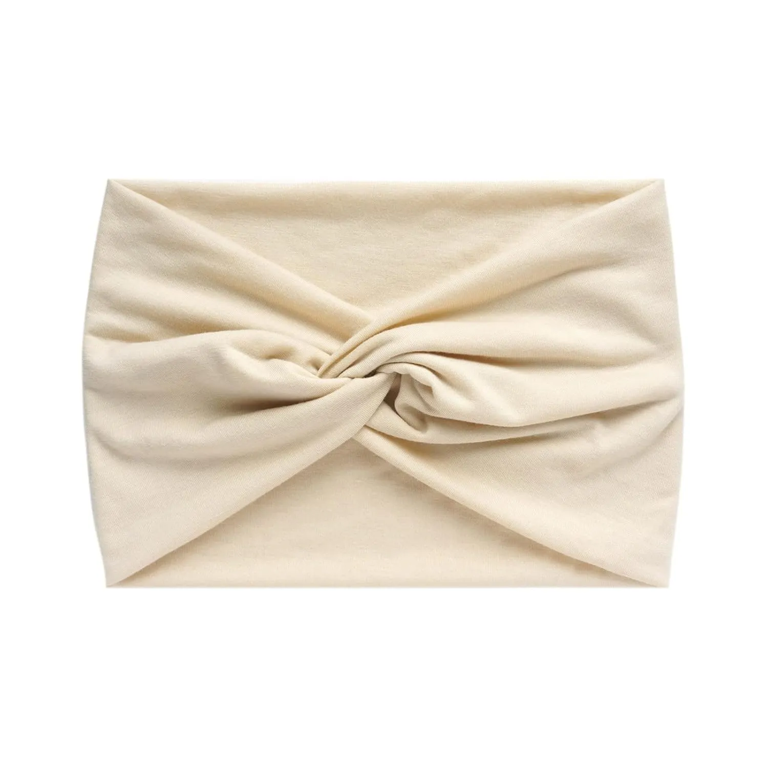 YOLAI Wide Headbands for Women Elastic Hair Bands for Workout Running Sport Solid Fashion Hair Accessories (Beige, One Size)