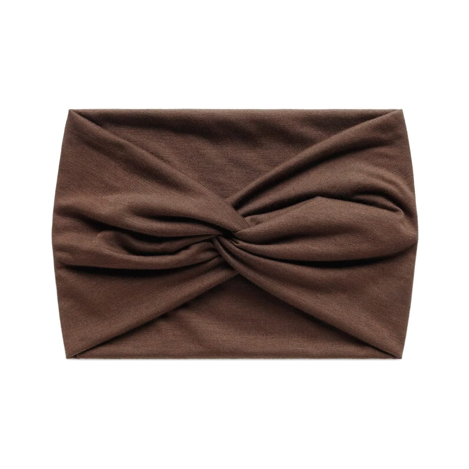 YOLAI Wide Headbands for Women Elastic Hair Bands for Workout Running Sport Solid Fashion Hair Accessories (Brown, One Size)