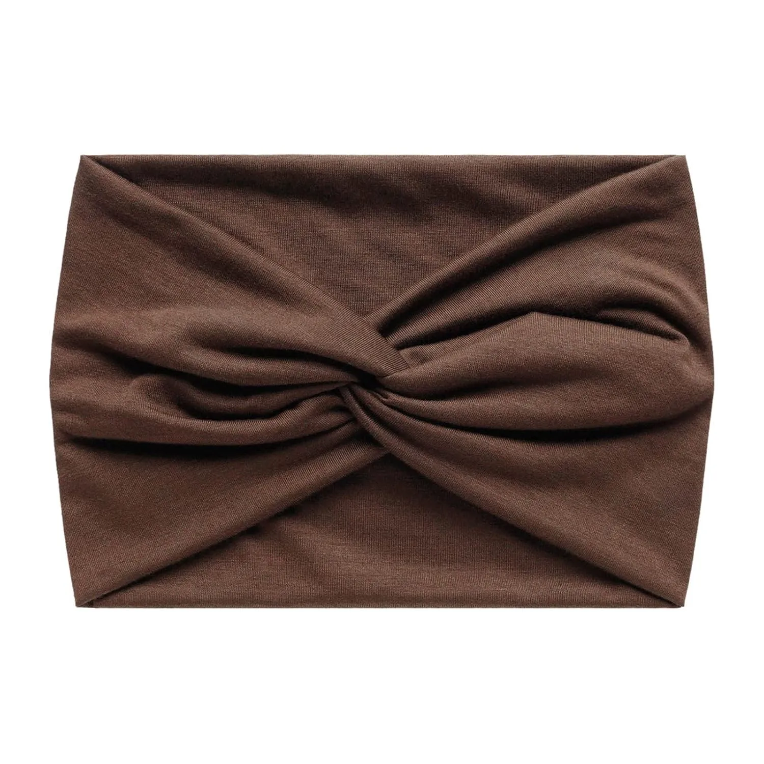 YOLAI Wide Headbands for Women Elastic Hair Bands for Workout Running Sport Solid Fashion Hair Accessories (Brown, One Size)