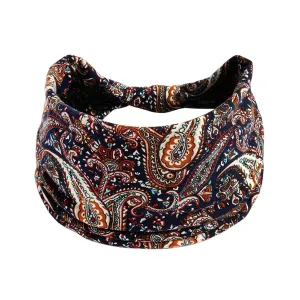 YOLAI Wide Headbands for Women Knotted Head Bands Elastic Turban Hairbands Fashion Hair Bands for Girls Womens (Brown, One Size)