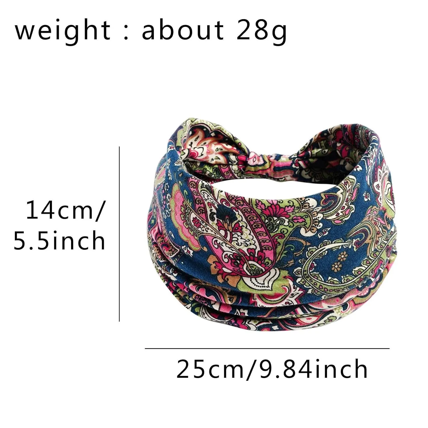 YOLAI Women Headbands Elastic Hair Bands Workout Running Turban Headwrap Non Slip Yoga Hair Wrap for Girls (Blue, One Size)