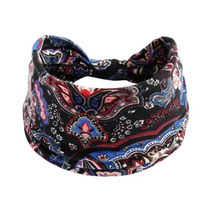 YOLAI Women Headbands Elastic Hair Bands Workout Running Turban Headwrap Non Slip Yoga Hair Wrap for Girls (Blue, One Size)