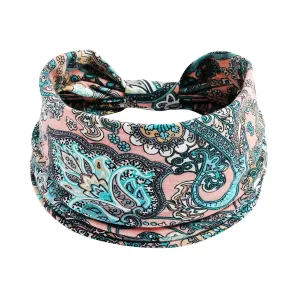 YOLAI Women Headbands Elastic Hair Bands Workout Running Turban Headwrap Non Slip Yoga Hair Wrap for Girls (Sky Blue, One Size)