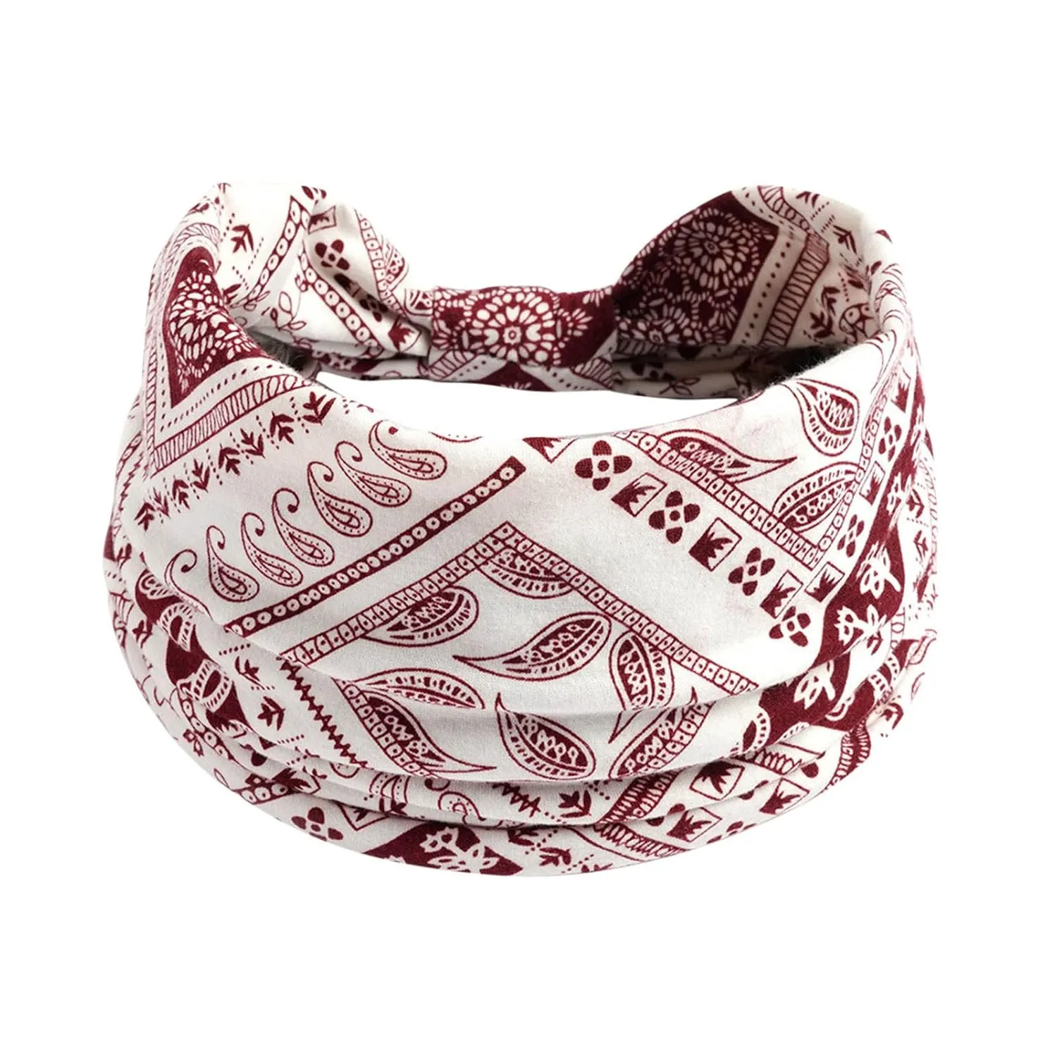 YOLAI Women Headbands Elastic Hair Bands Workout Running Turban Headwrap Non Slip Yoga Hair Wrap for Girls (White, One Size)