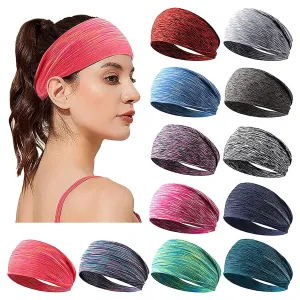 YOLAI Womens Mixed Colors Yoga Hairband Sports Elastic Headband Wire Headbands for Women Men (G, One Size)