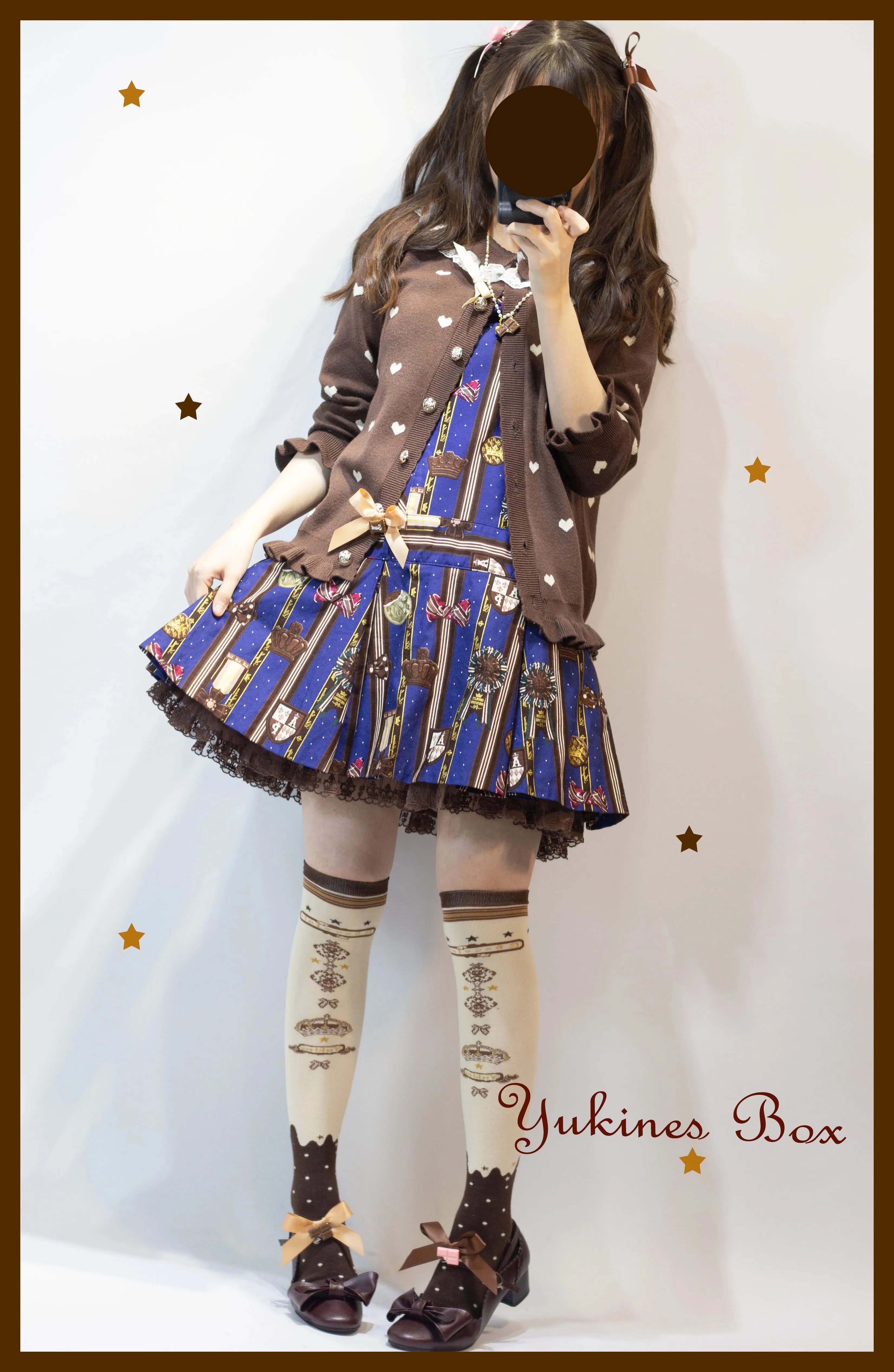 Yukines Box~Retro Lolita Chocolate Color Cotton Socks