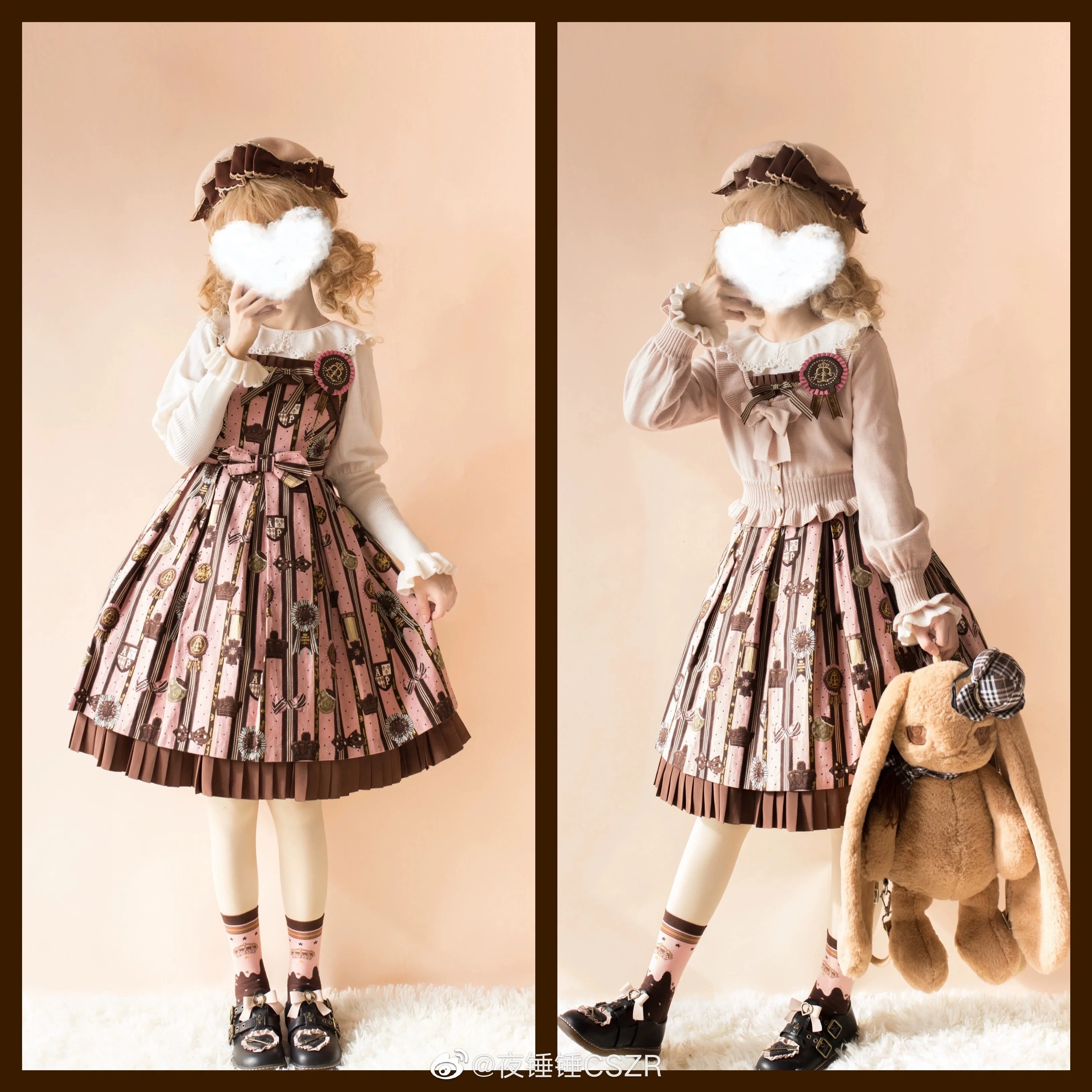 Yukines Box~Retro Lolita Chocolate Color Cotton Socks