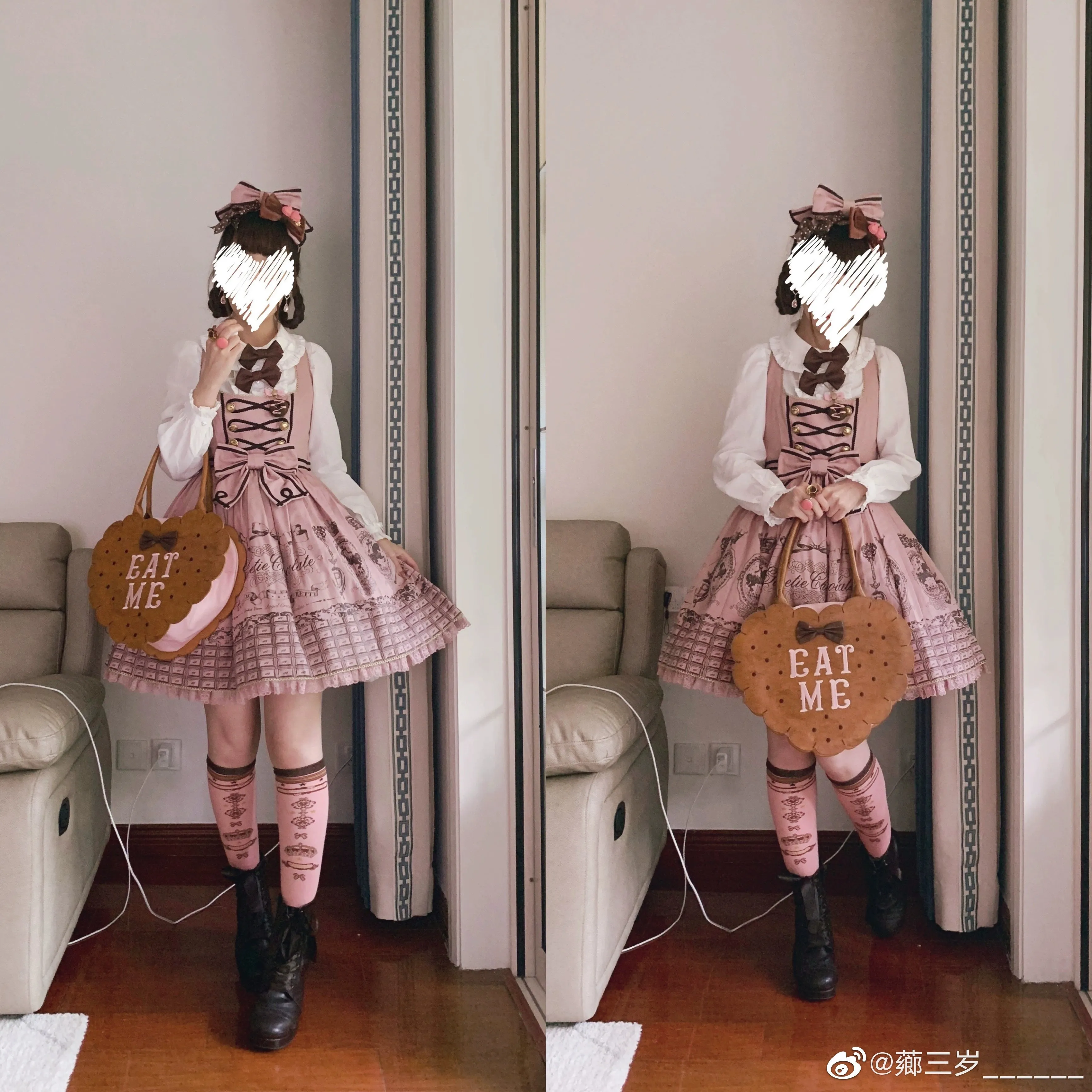 Yukines Box~Retro Lolita Chocolate Color Cotton Socks