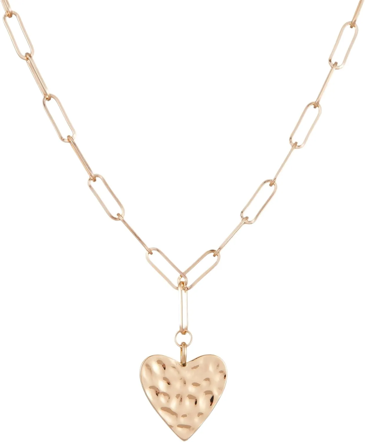 Yuoos Chunky Gold Necklace for Women Statement Thick Chain Vintage Chain Choker Layered Hammered Bold Cross Heart Star Moon Pendant Necklace for Women