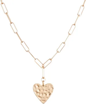 Yuoos Chunky Gold Necklace for Women Statement Thick Chain Vintage Chain Choker Layered Hammered Bold Cross Heart Star Moon Pendant Necklace for Women