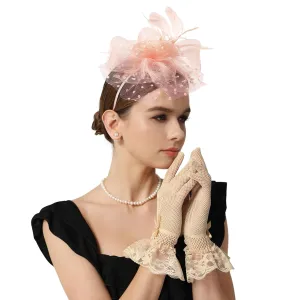 Zando Kentucky Fascinators Hats for Women Derby Tea Party Hat Flower Mesh Feathers Headband Headwear Hair Clip for Girls
