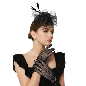 Zando Kentucky Fascinators Hats for Women Derby Tea Party Hat Flower Mesh Feathers Headband Headwear Hair Clip for Girls