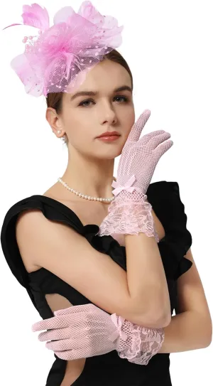 Zando Kentucky Fascinators Hats for Women Derby Tea Party Hat Flower Mesh Feathers Headband Headwear Hair Clip for Girls