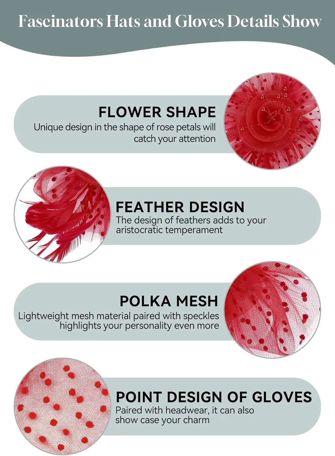 Zando Kentucky Fascinators Hats for Women Derby Tea Party Hat Flower Mesh Feathers Headband Headwear Hair Clip for Girls