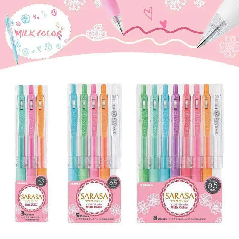 Zebra SARASA Milk Color Gel Pen Set